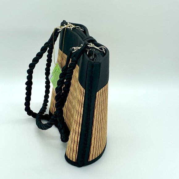 Saraye Black Curved Tatami Style Avi Purse Handmade Cambodia - Picture 7 of 11